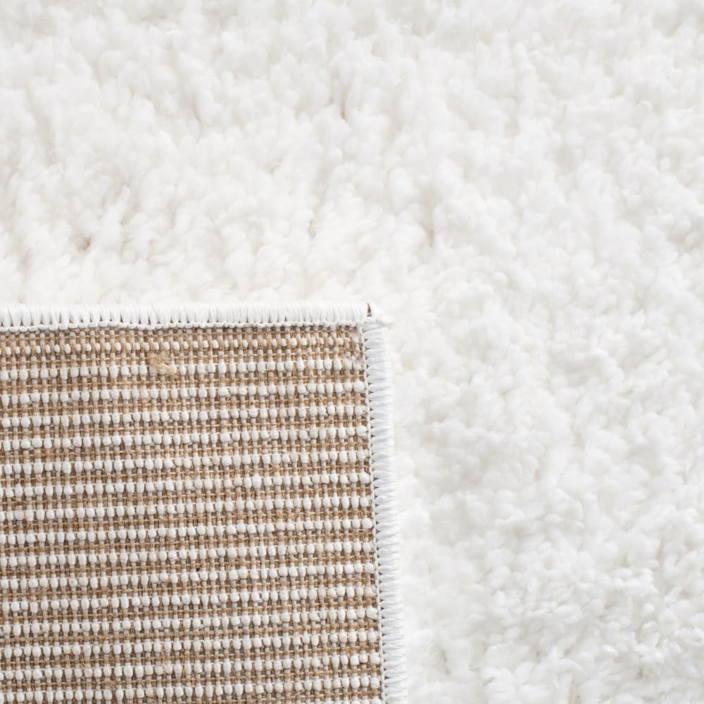 Tapis shag en polypropylène blanc, 61 x 91 cm