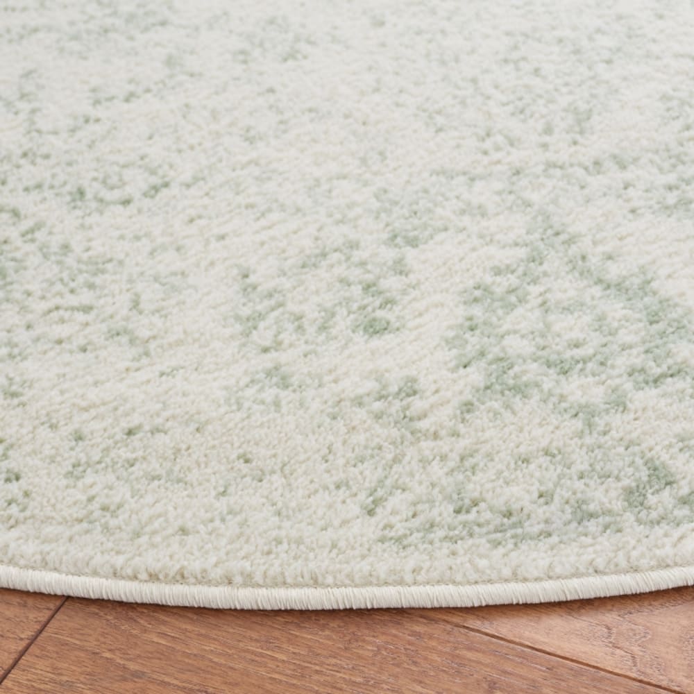 Tapis vintage patiné en polypropylène blanc/vert, 122 cm — vue 3