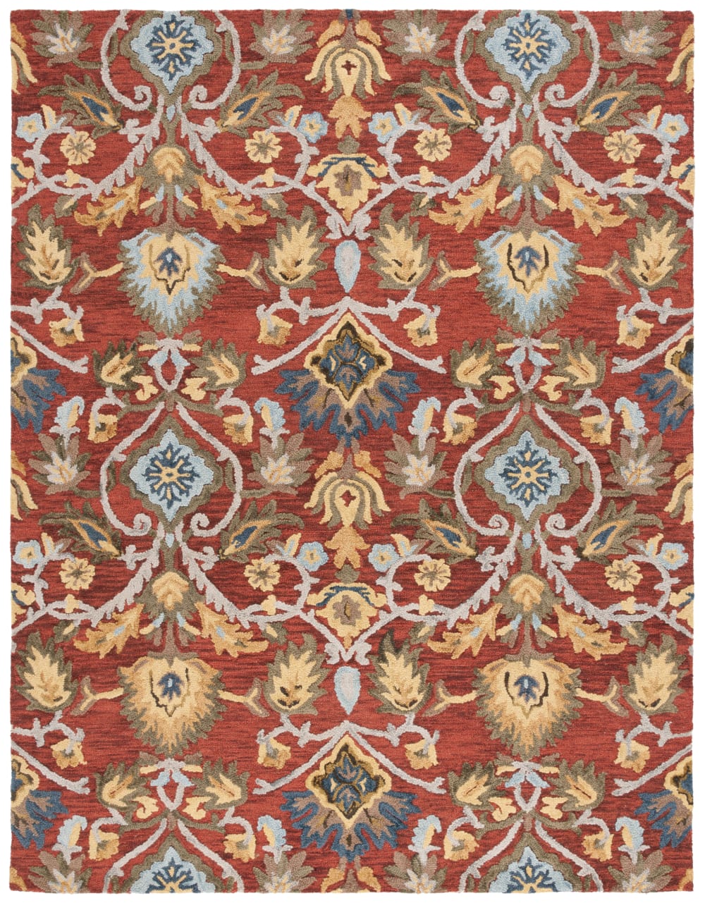 tapis laine rouge/multicolore - 244