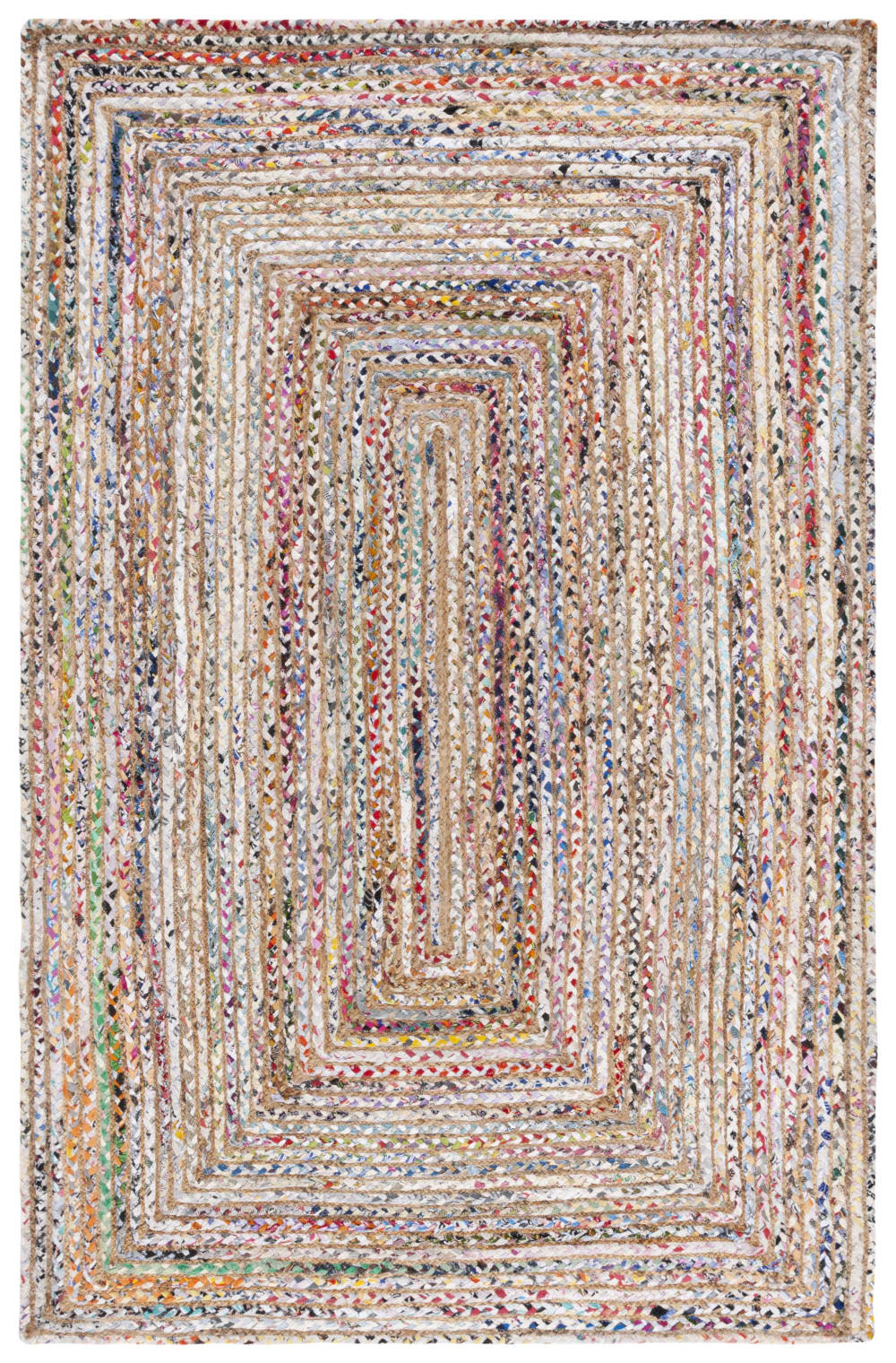 Tapis côtier en jute beige/multicolore, 183 x 274 cm