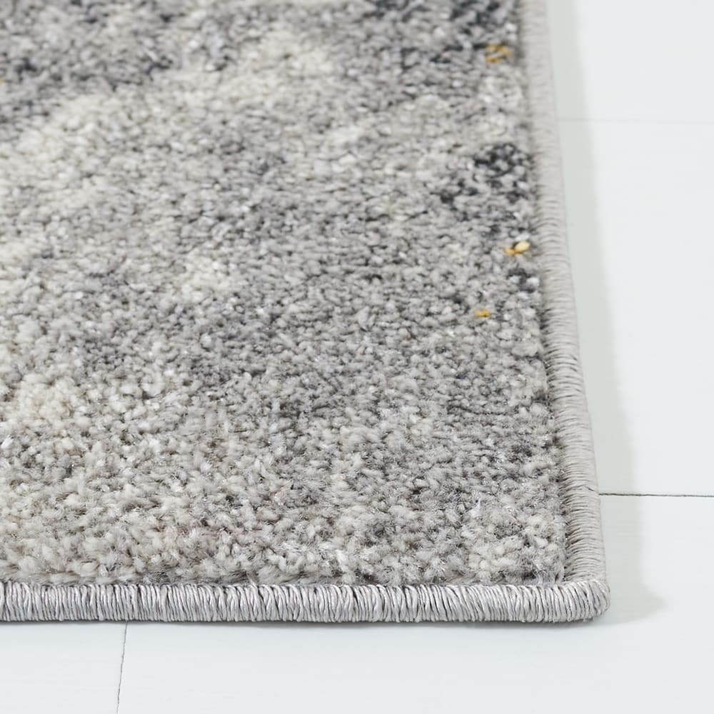 Tapis abstrait moderne en détresse en polypropylène gris/jaune, 122 cm — vue 4