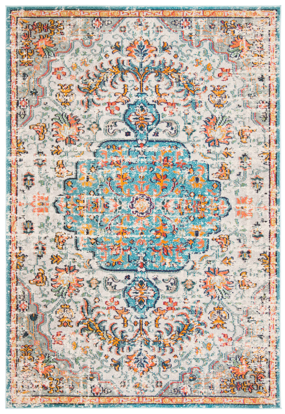 Tapis de transition en polypropylène gris/bleu, 183 x 274 cm