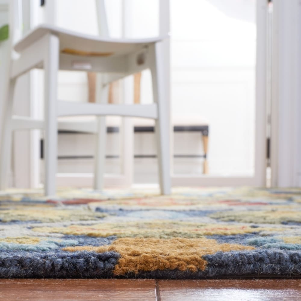 Tapis traditionnel en laine bleu/multicolore, 69 x 122 cm — vue 4