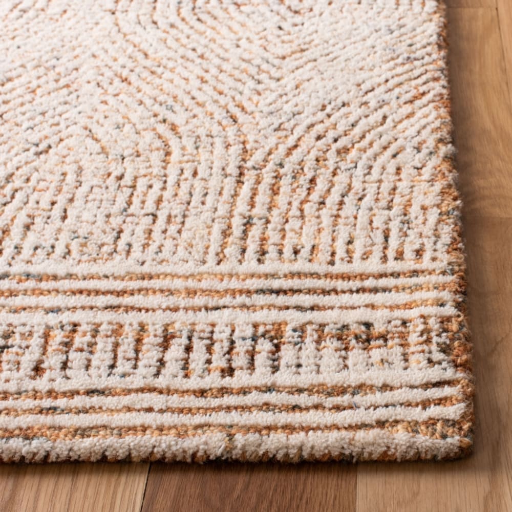 Tapis bohémien en laine blanc/orange, 91 x 152 cm — vue 4