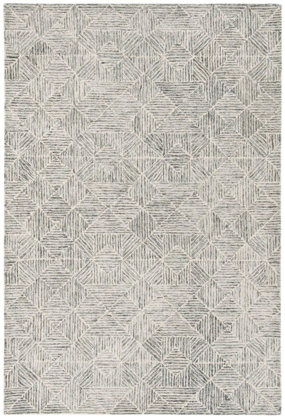 Tapis moderne en laine vert/blanc, 183 x 274 cm