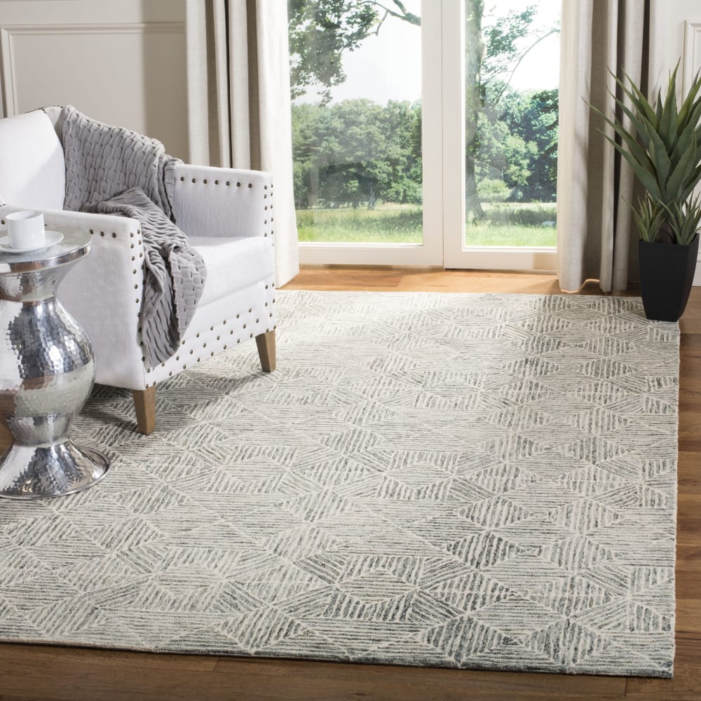Tapis moderne en laine vert/blanc, 183 x 274 cm — vue 3