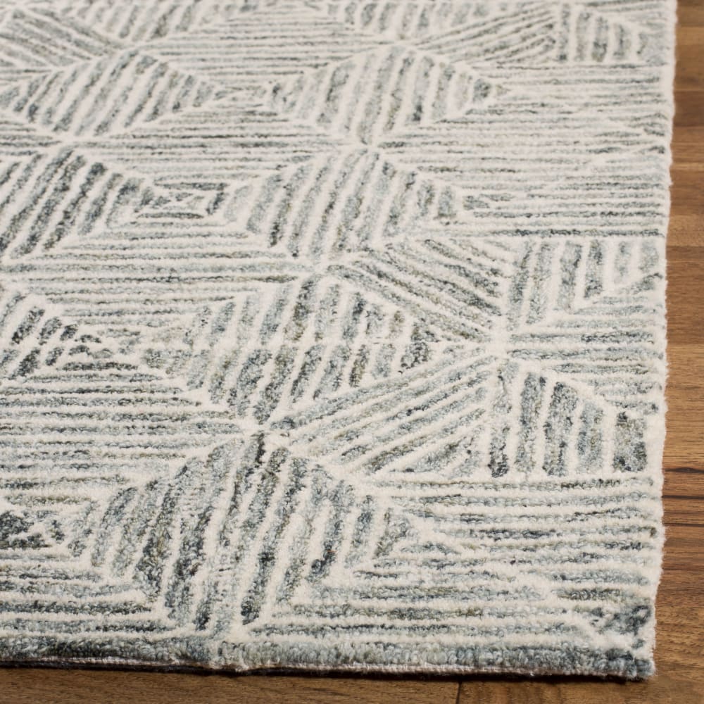 Tapis moderne en laine vert/blanc, 183 x 274 cm — vue 4