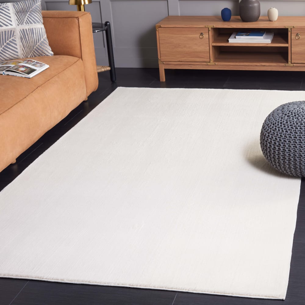 Tapis solide et tonale en polyester blanc, 122 x 183 cm — vue 3