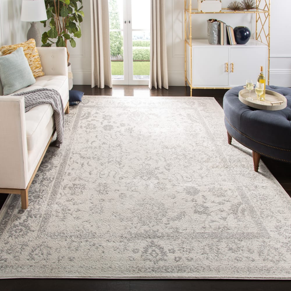 Tapis vintage patiné en polypropylène blanc/argent, 235 x 305 cm — vue 3