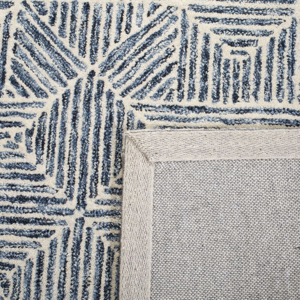 Tapis moderne en laine bleu/blanc, 91 x 152 cm — vue 4