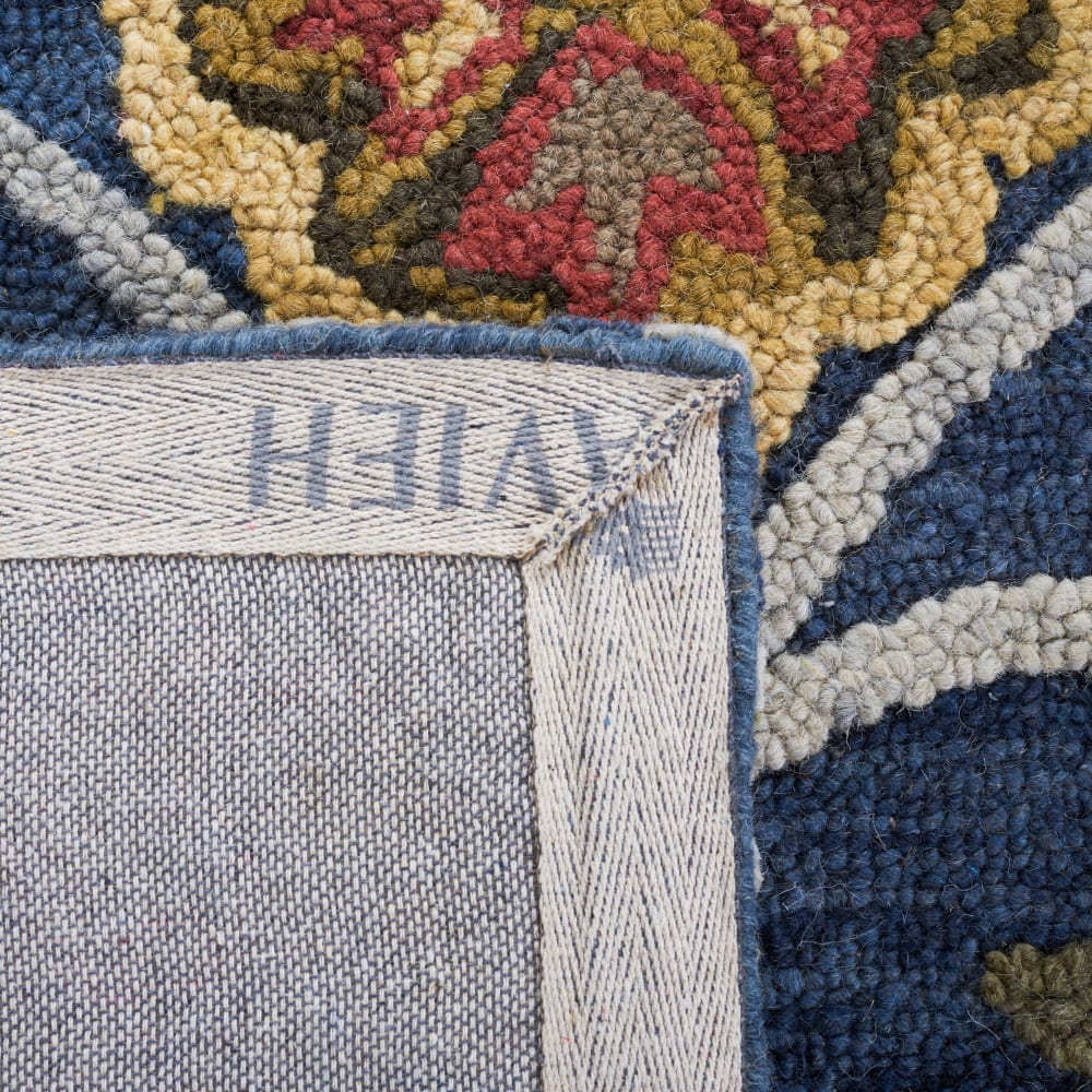 Tapis traditionnel en laine bleu/multicolore, 61 x 91 cm — vue 3