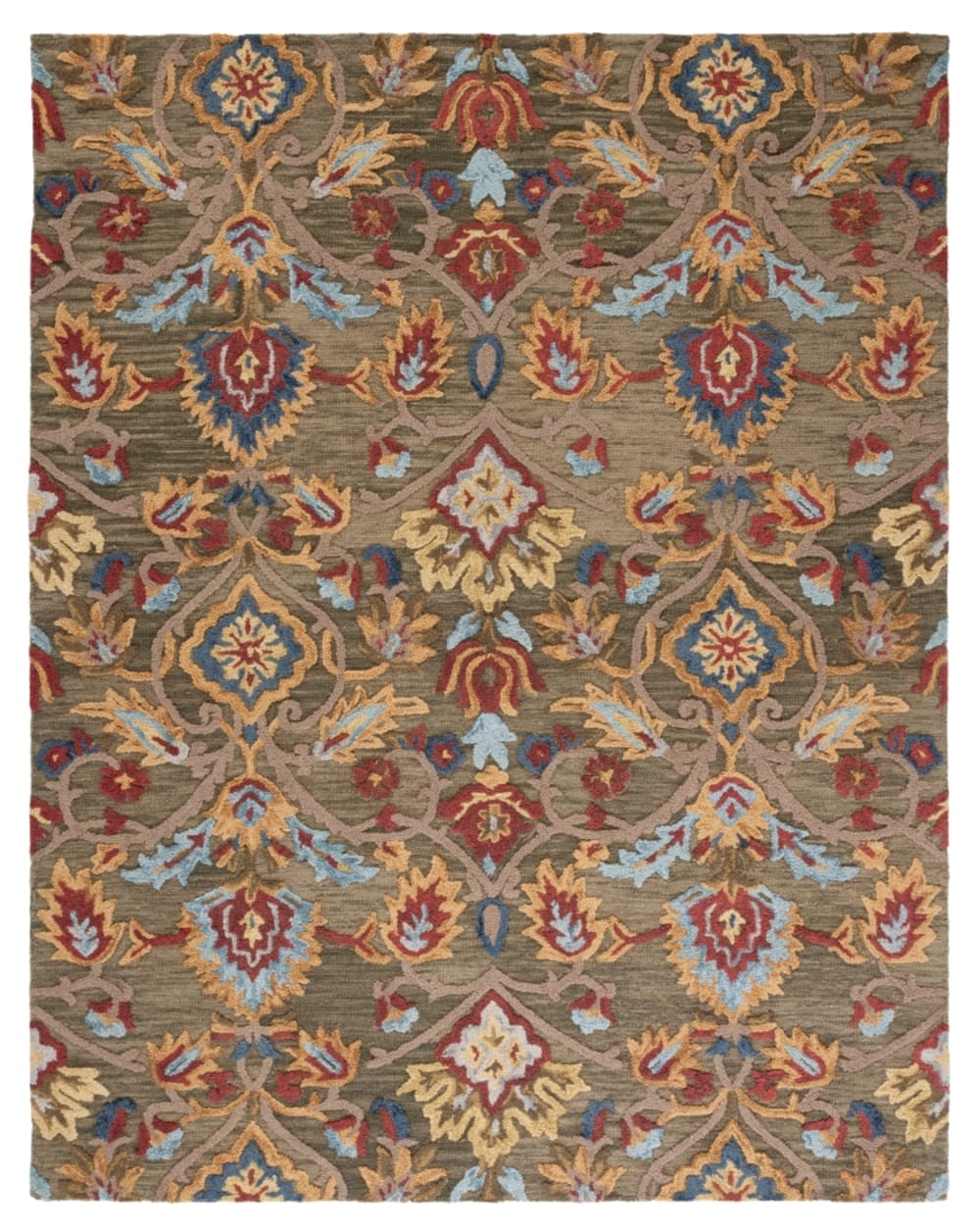 Safavieh Tapis traditionnel en laine vert/multicolore, 244 x 305 cm style vintage