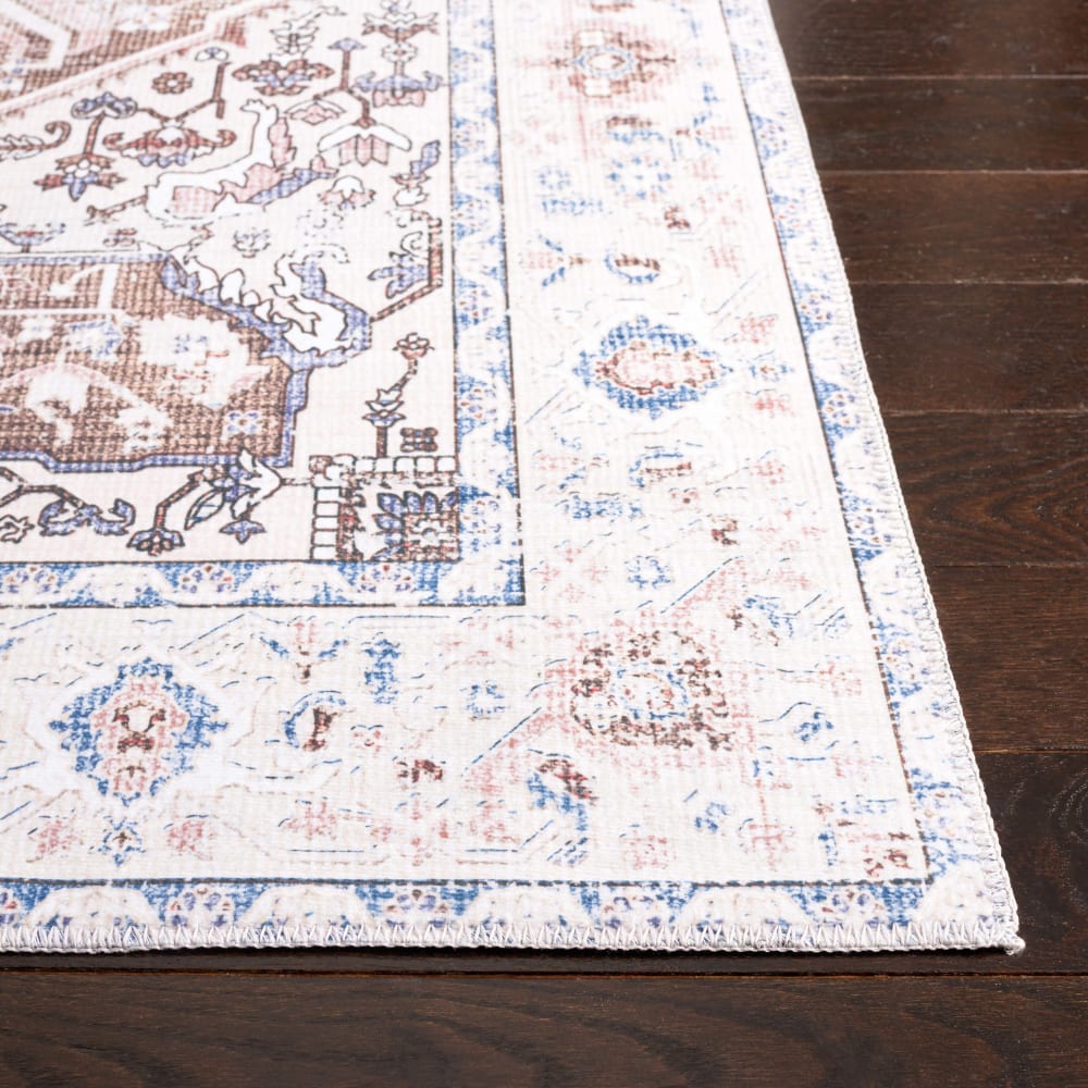 Tapis traditionnel en polyester taupe/beige, 244 x 305 cm