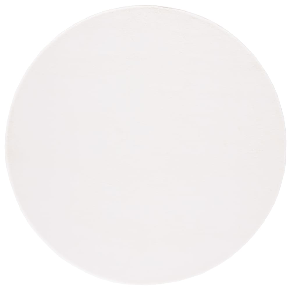Tapis solide et tonale en polyester blanc, 183 cm