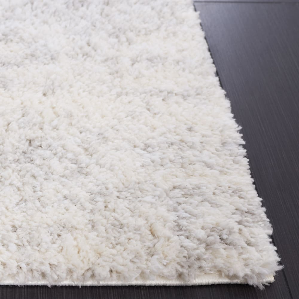 Tapis en polyester blanc/gris, 91 x 152 cm — vue 3