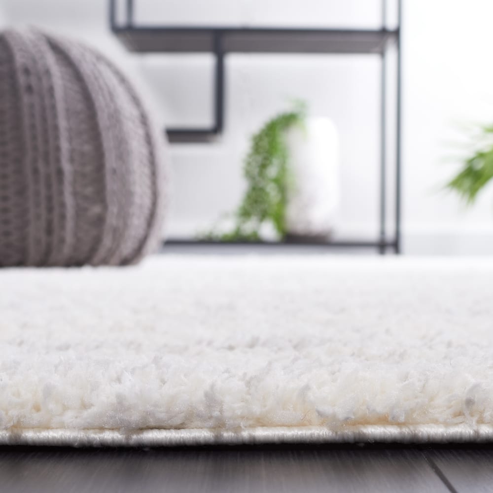 Tapis en polyester blanc/gris, 91 x 152 cm — vue 4