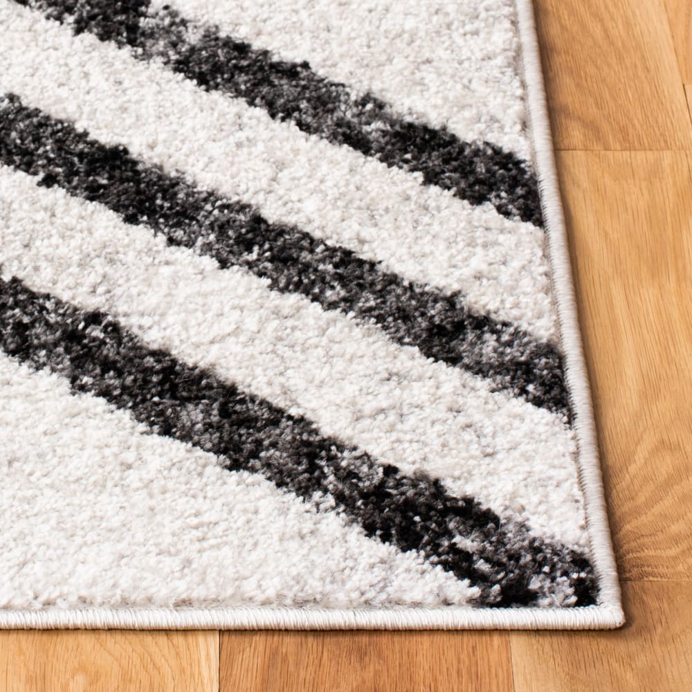 Tapis géométrique moderne en polypropylène blanc/gris, 183 x 274 cm — vue 4