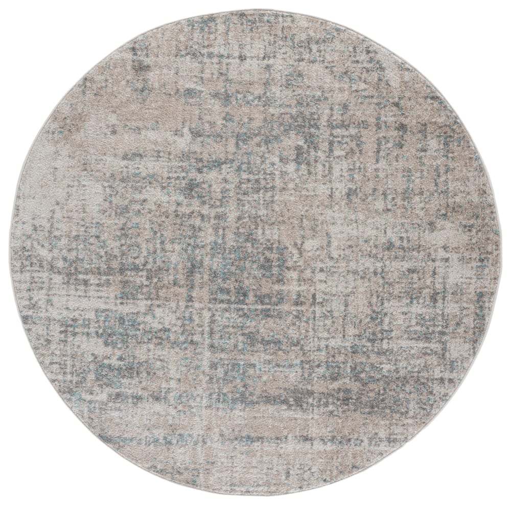 Tapis abstrait moderne en polypropylène beige/gris, 201 cm