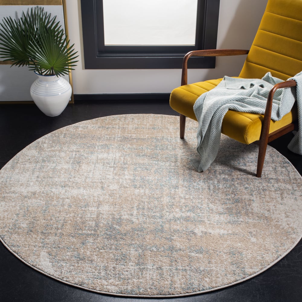 Tapis abstrait moderne en polypropylène beige/gris, 201 cm — vue 4