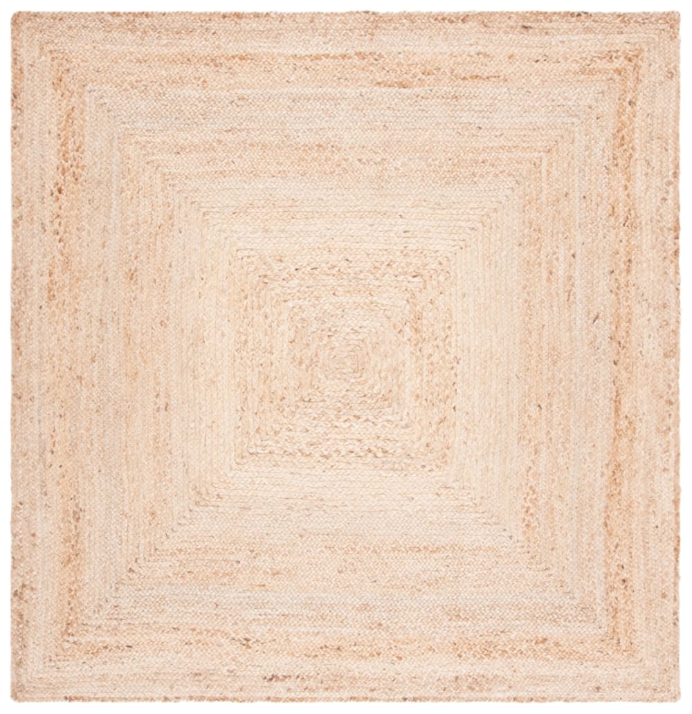 Tapis côtier en jute beige, 122 x 122 cm