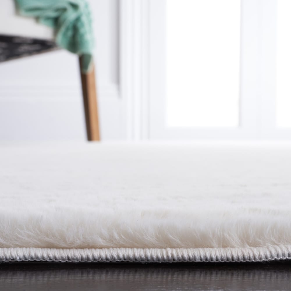Tapis solide et tonale en polyester blanc, 183 x 183 cm — vue 4