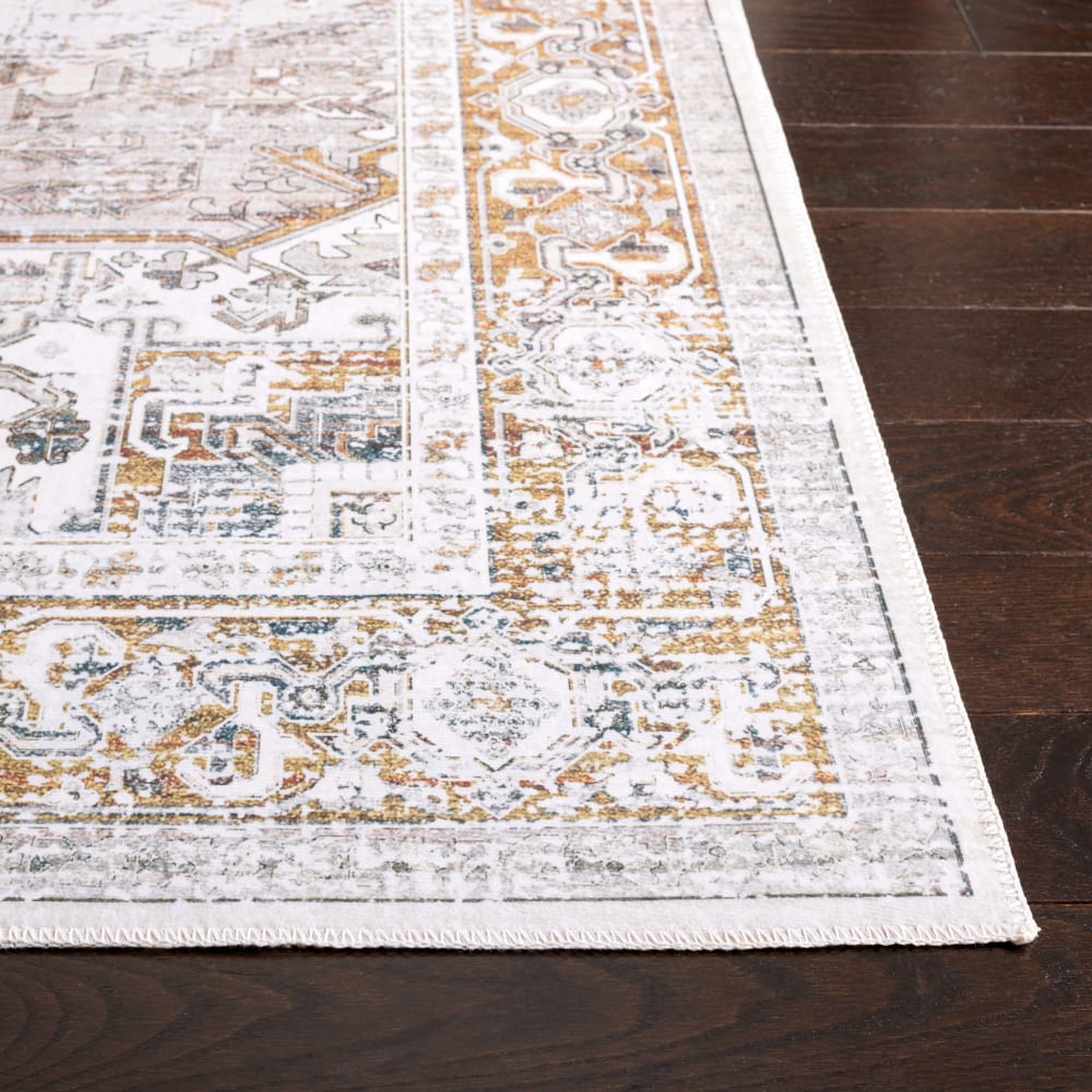 Tapis traditionnel en polyester beige/or, 152 x 244 cm — vue 4