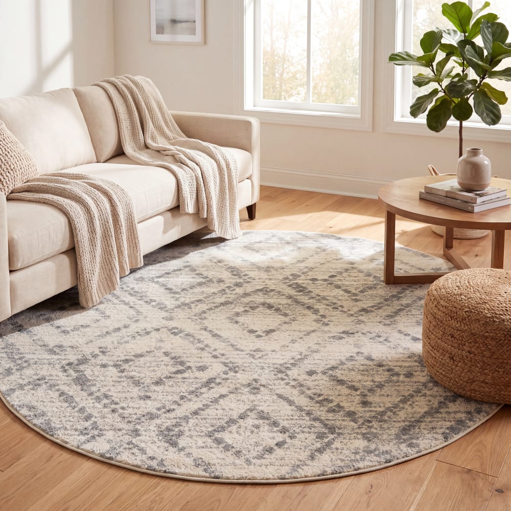 Safavieh Tapis moderne en polypropylène blanc/bleu, 122 cm style contemporain - Pp - Polypropylène