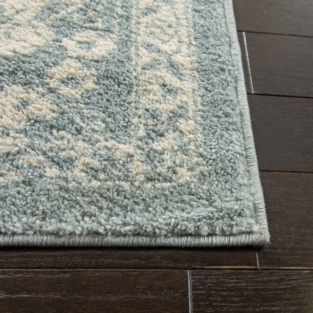 Tapis vintage patiné en polypropylène gris/blanc, 235 x 305 cm — vue 4