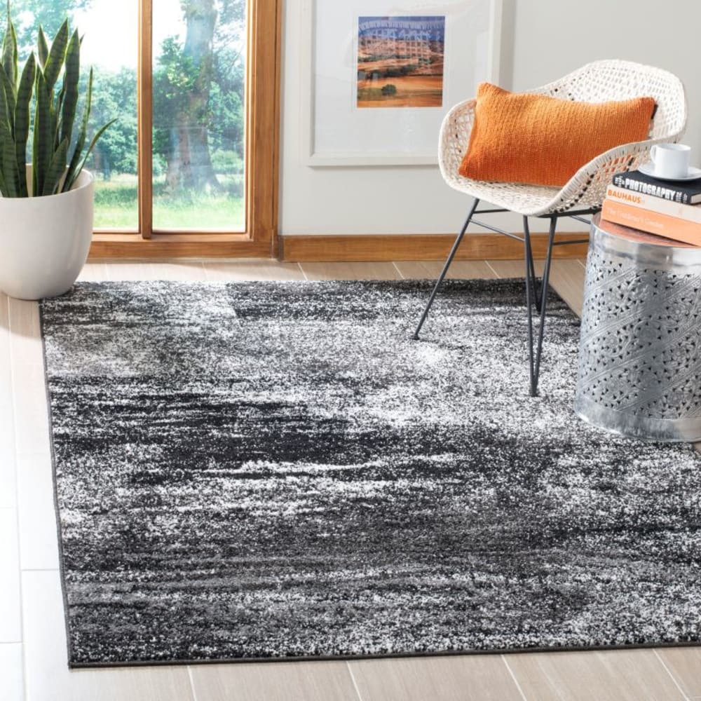 Tapis abstrait moderne en polypropylène argent/noir, 183 x 274 cm — vue 3