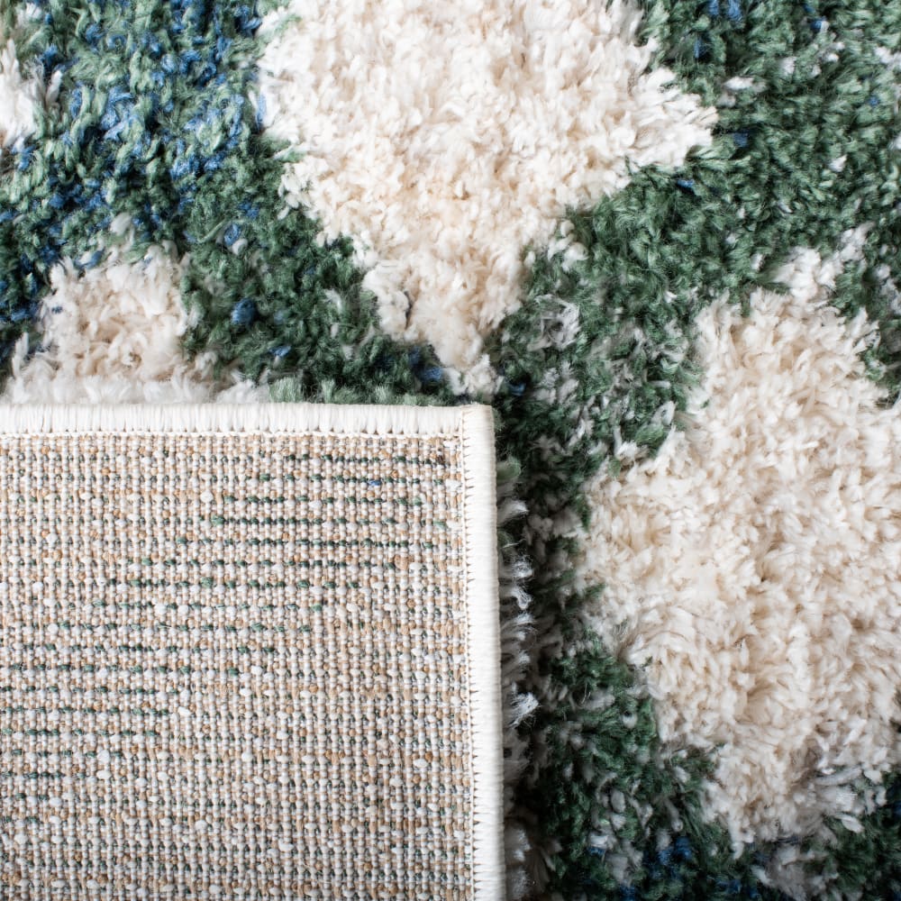 Tapis en polypropylène blanc/vert, 99 x 160 cm