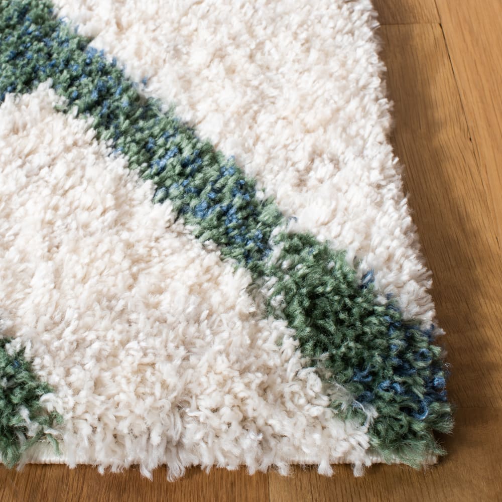 Tapis en polypropylène blanc/vert, 99 x 160 cm — vue 3
