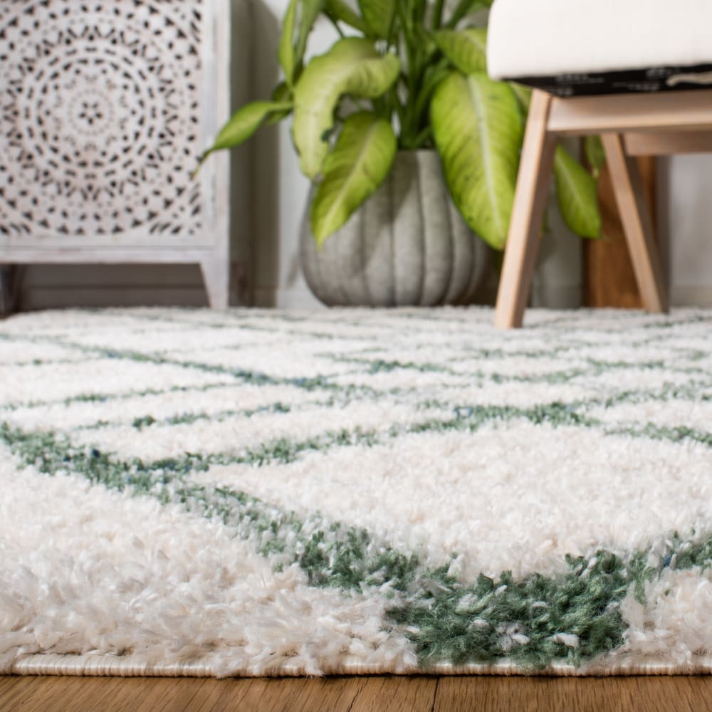 Tapis en polypropylène blanc/vert, 99 x 160 cm — vue 4