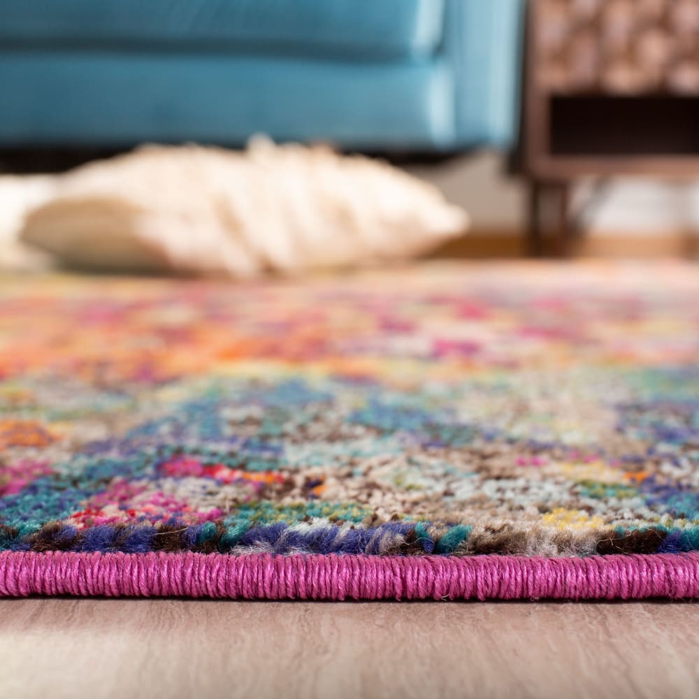 Tapis contemporain en polypropylène rose/or, 61 x 91 cm — vue 3