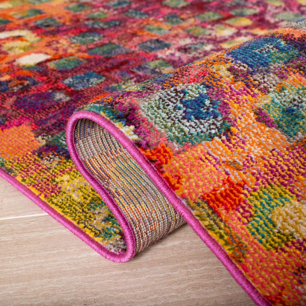 Tapis contemporain en polypropylène rose/or, 61 x 91 cm — vue 4