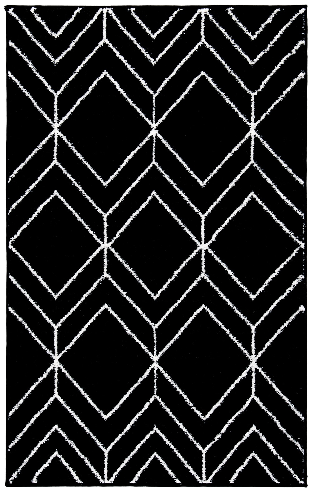 Safavieh Zeitgenössische Polypropylen-Teppich in Schwarz/Weiß, 61 x 91 cm style modern Schwarz Pp - Polypropylen