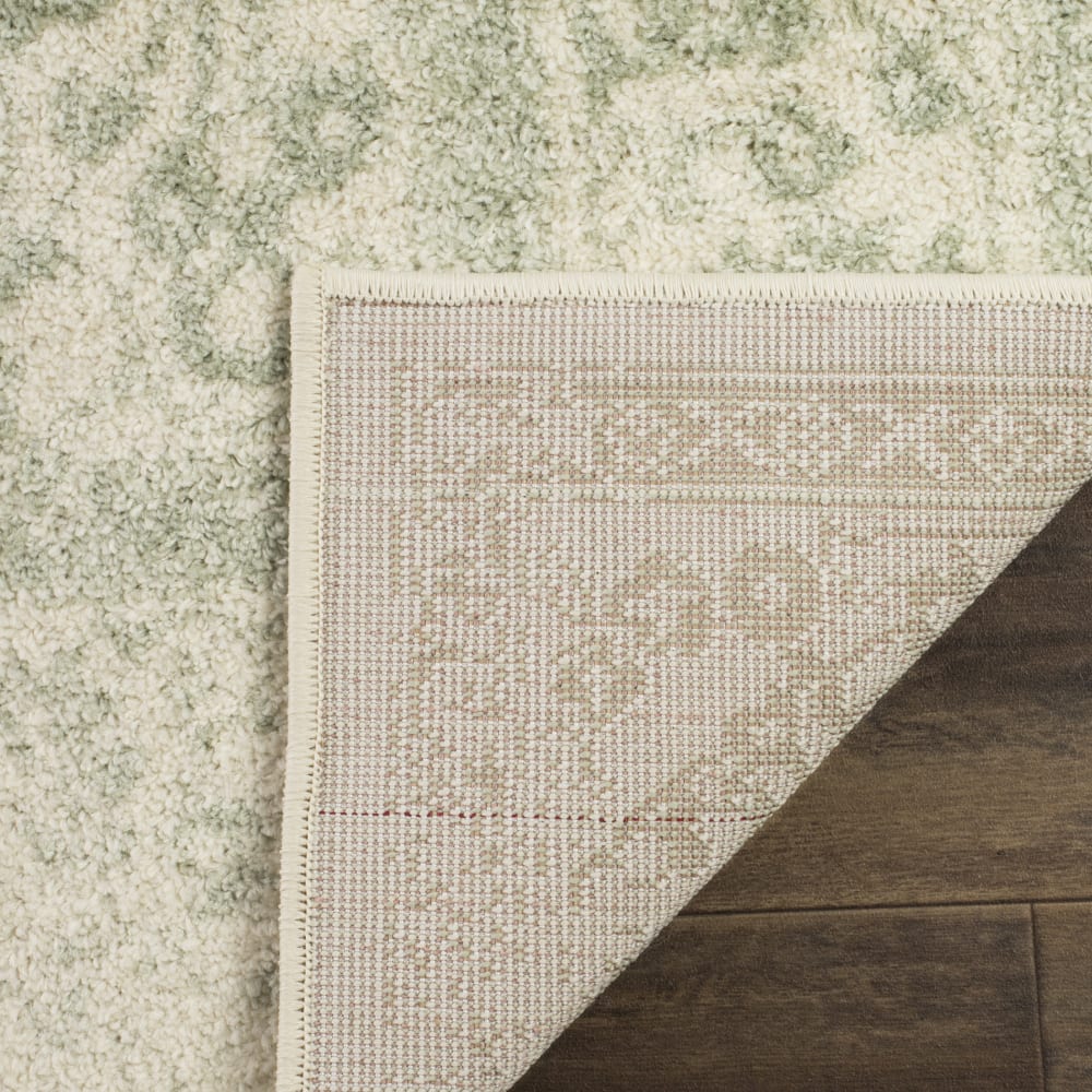 Tapis vintage patiné en polypropylène blanc/vert, 122 x 183 cm — vue 4