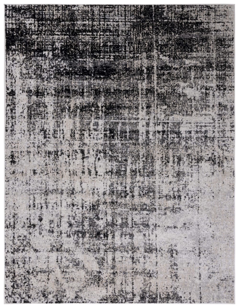 Tapis contemporain en polypropylène argent/noir, 235 x 305 cm