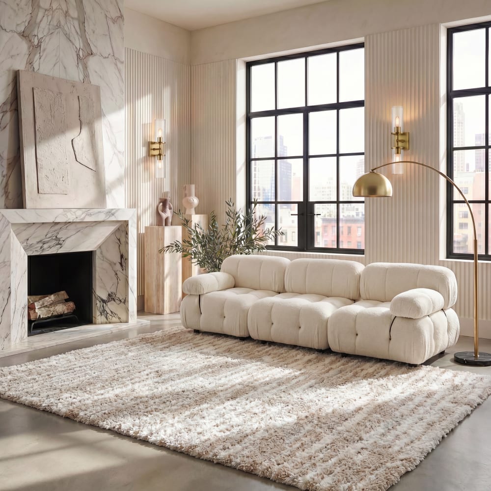 Safavieh Polyester-Teppich in Beige/Weiß, 160 x 229 cm style classic chic Beige Pes - Polyester