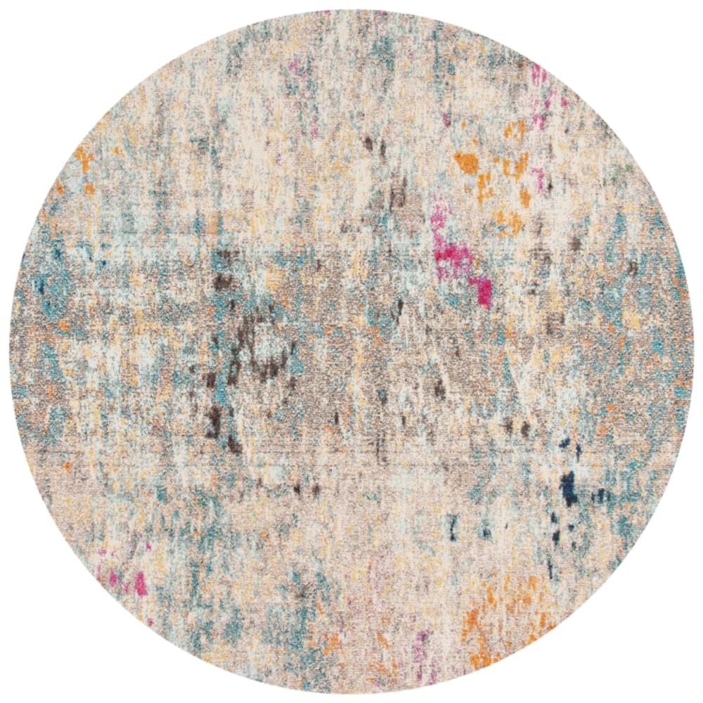 Tapis contemporain en polypropylène gris/or, 122 cm