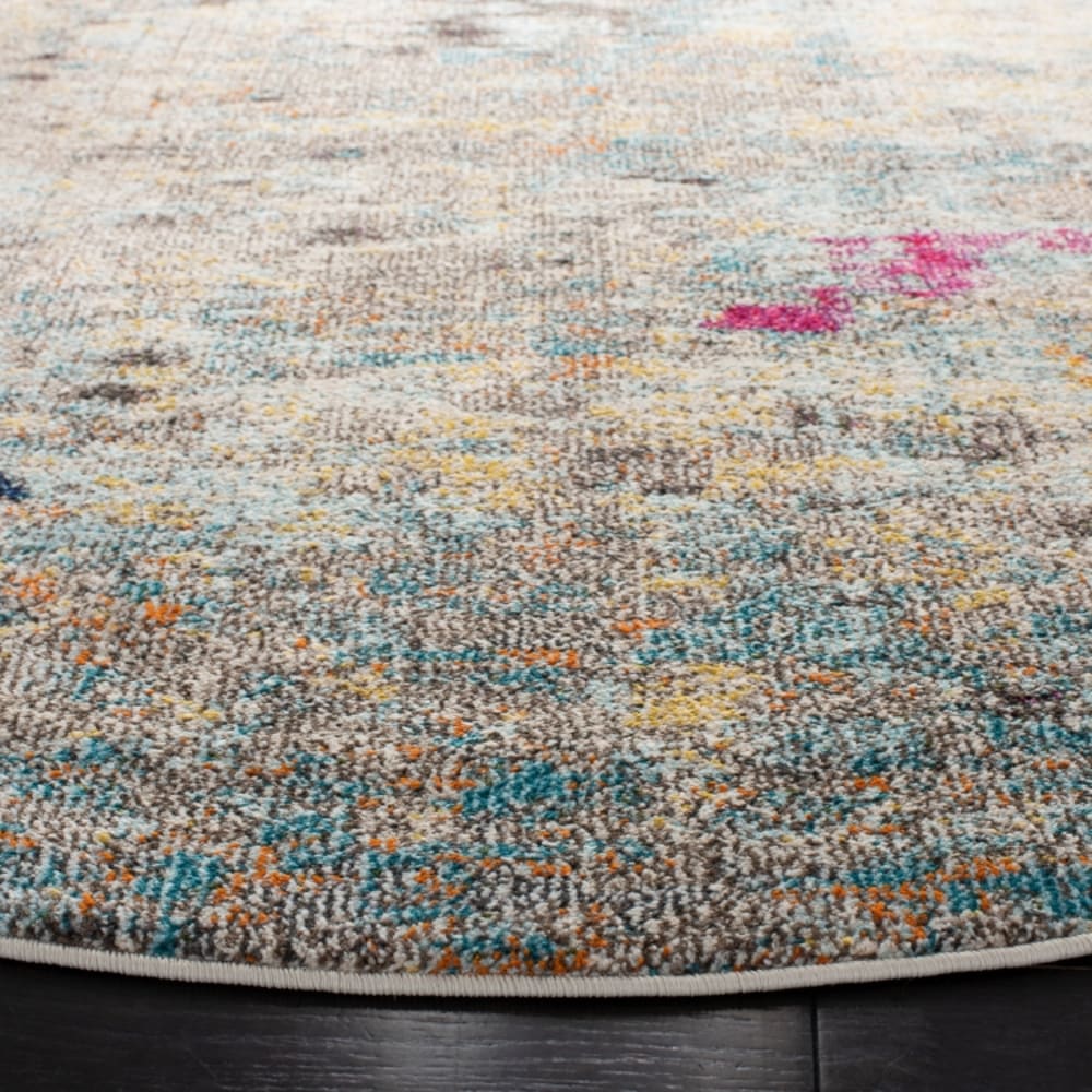 Tapis contemporain en polypropylène gris/or, 122 cm — vue 4