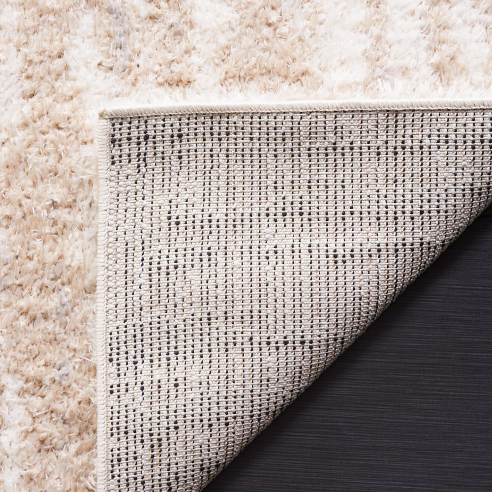 Tapis en polyester beige/blanc, 91 x 152 cm