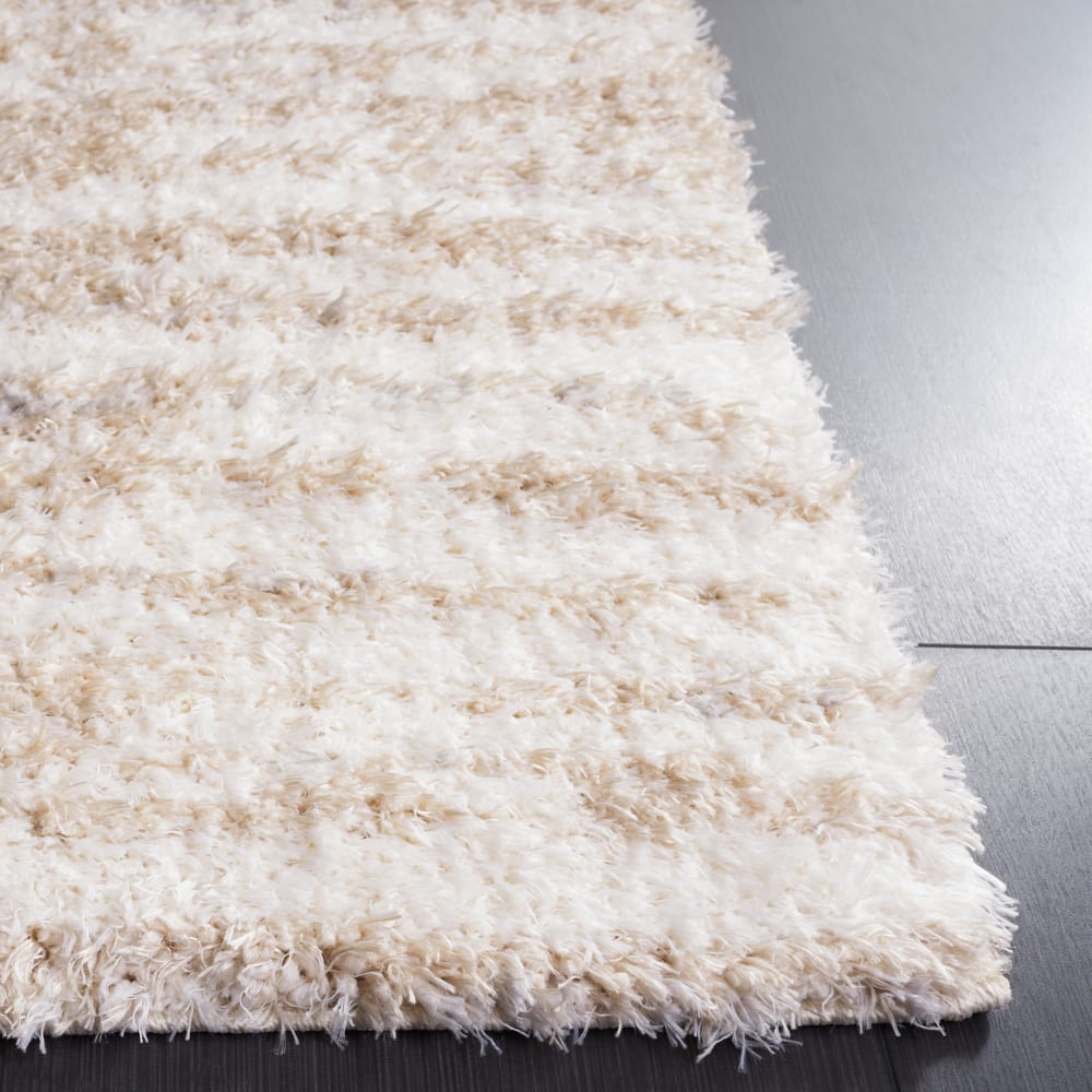 Tapis en polyester beige/blanc, 91 x 152 cm — vue 3
