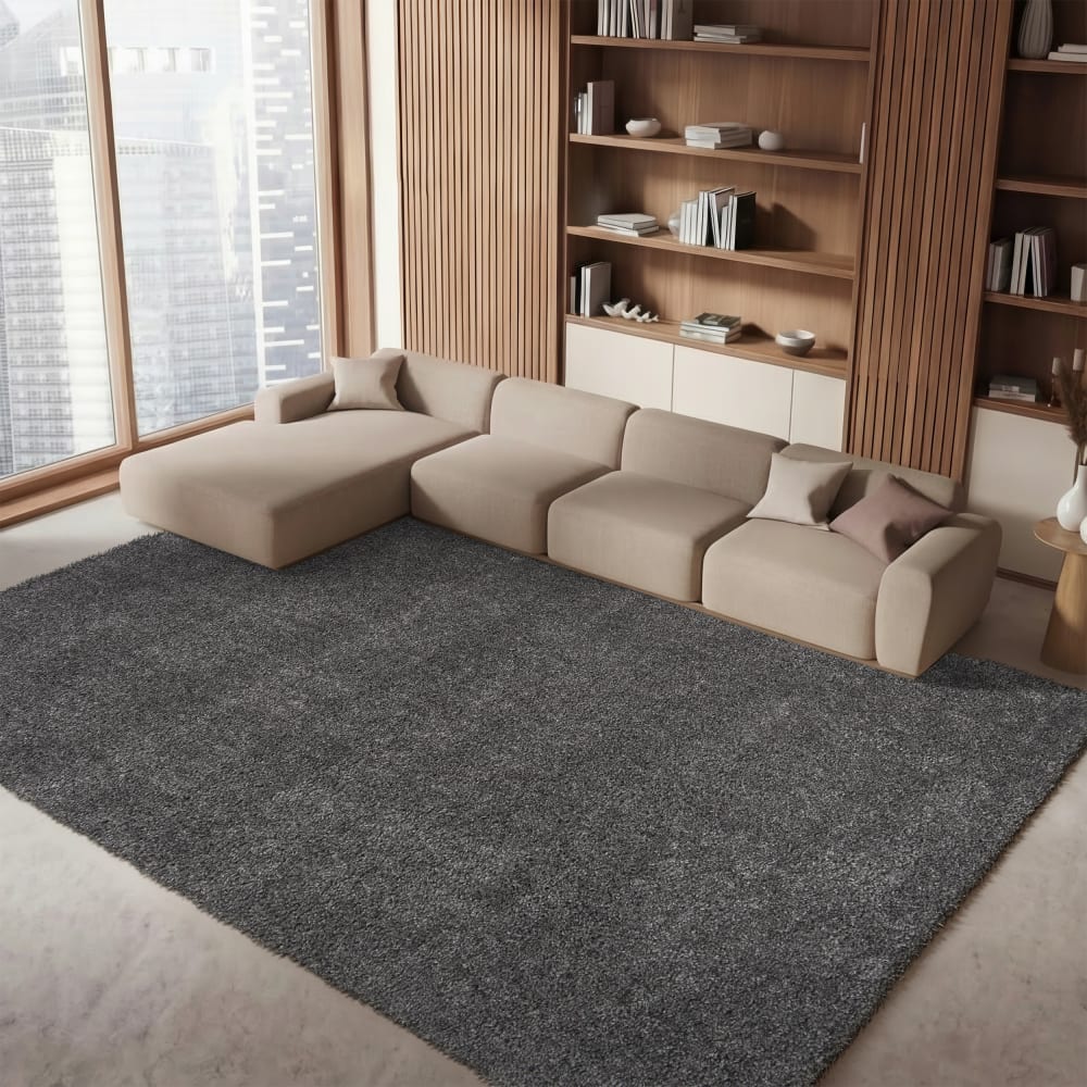 Tapis en polypropylène gris, 244 x 305 cm — vue 3