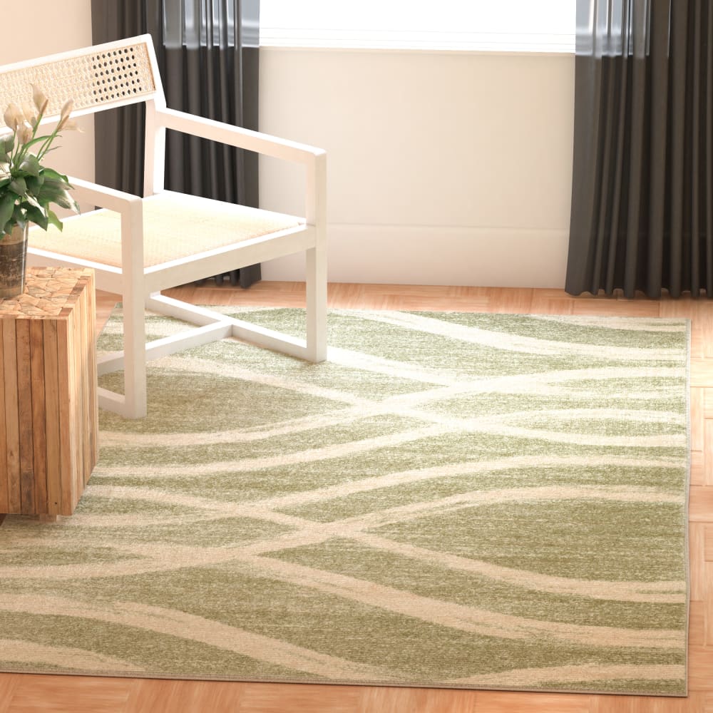 Tapis en polypropylène vert/beige, 91 x 152 cm — vue 4