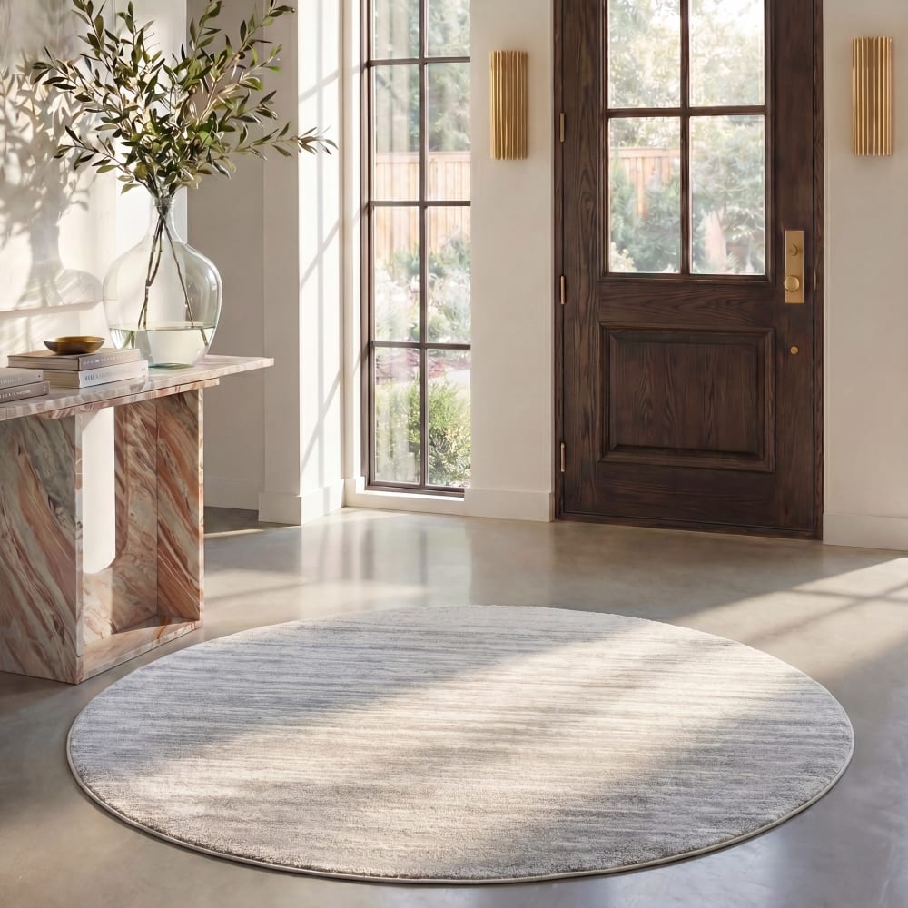 Safavieh Modern Ombre Polypropylen-Teppich in Weiß/Silber, 122 cm style modern Grau Pp - Polypropylen
