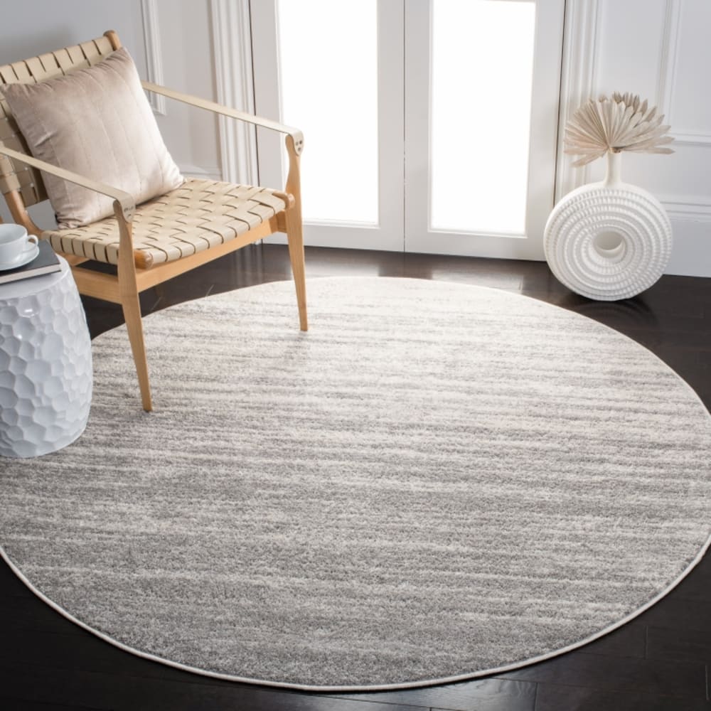 Tapis ombre moderne en polypropylène blanc/argent, 122 cm