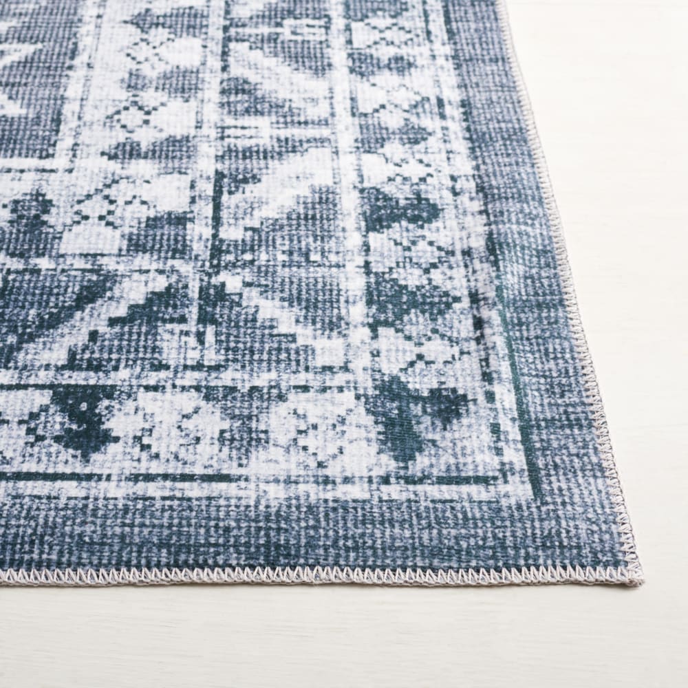 Tapis traditionnel en polyester gris/vert, 183 x 183 cm — vue 4