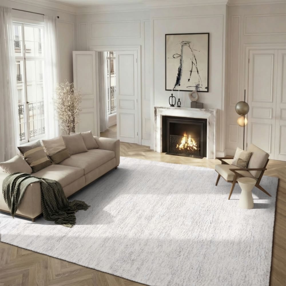 Polyester-Teppich in Weiß/Grau, 183 x 274 cm - Maisons Du Monde