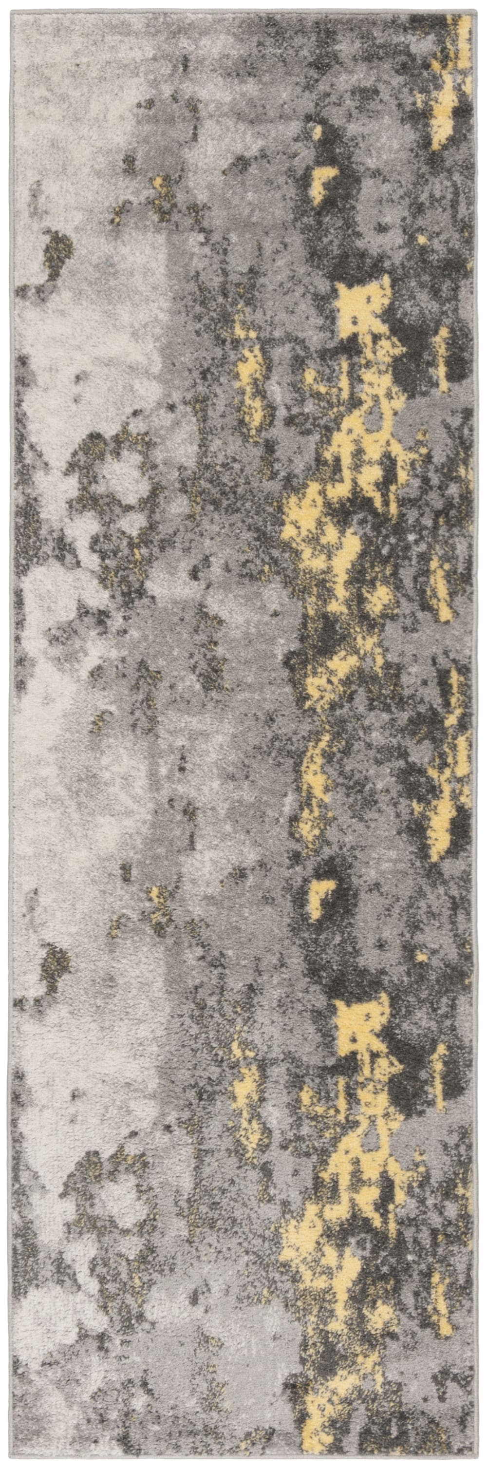 Tapis en polypropylène gris/jaune, 76 x 183 cm