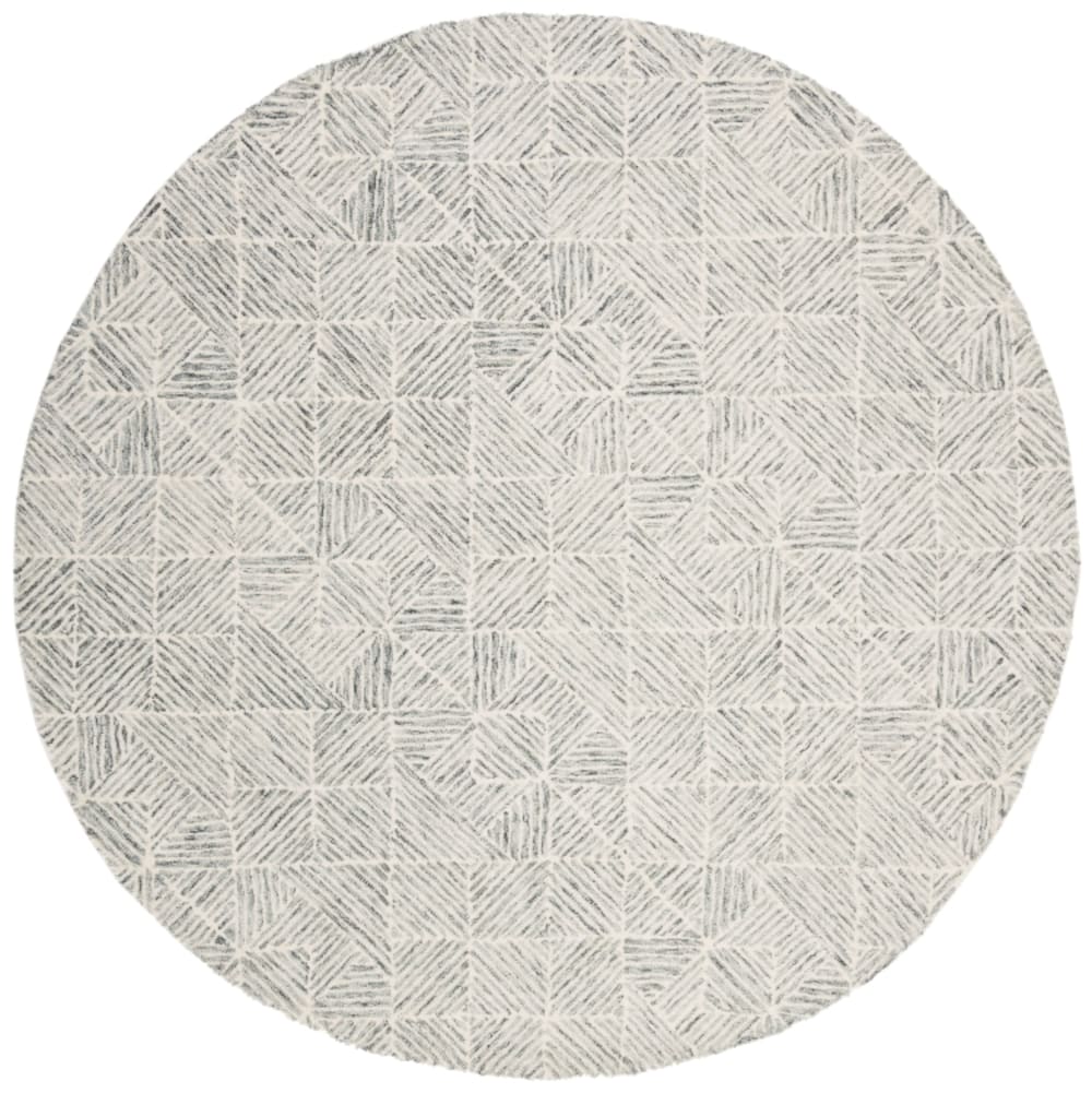 Tapis moderne en laine vert/blanc, 122 cm